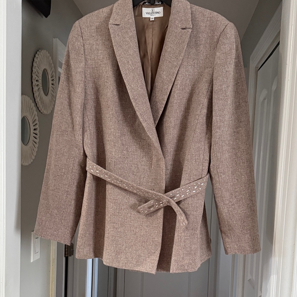 Valentino Women's Tan Blazer with Belt